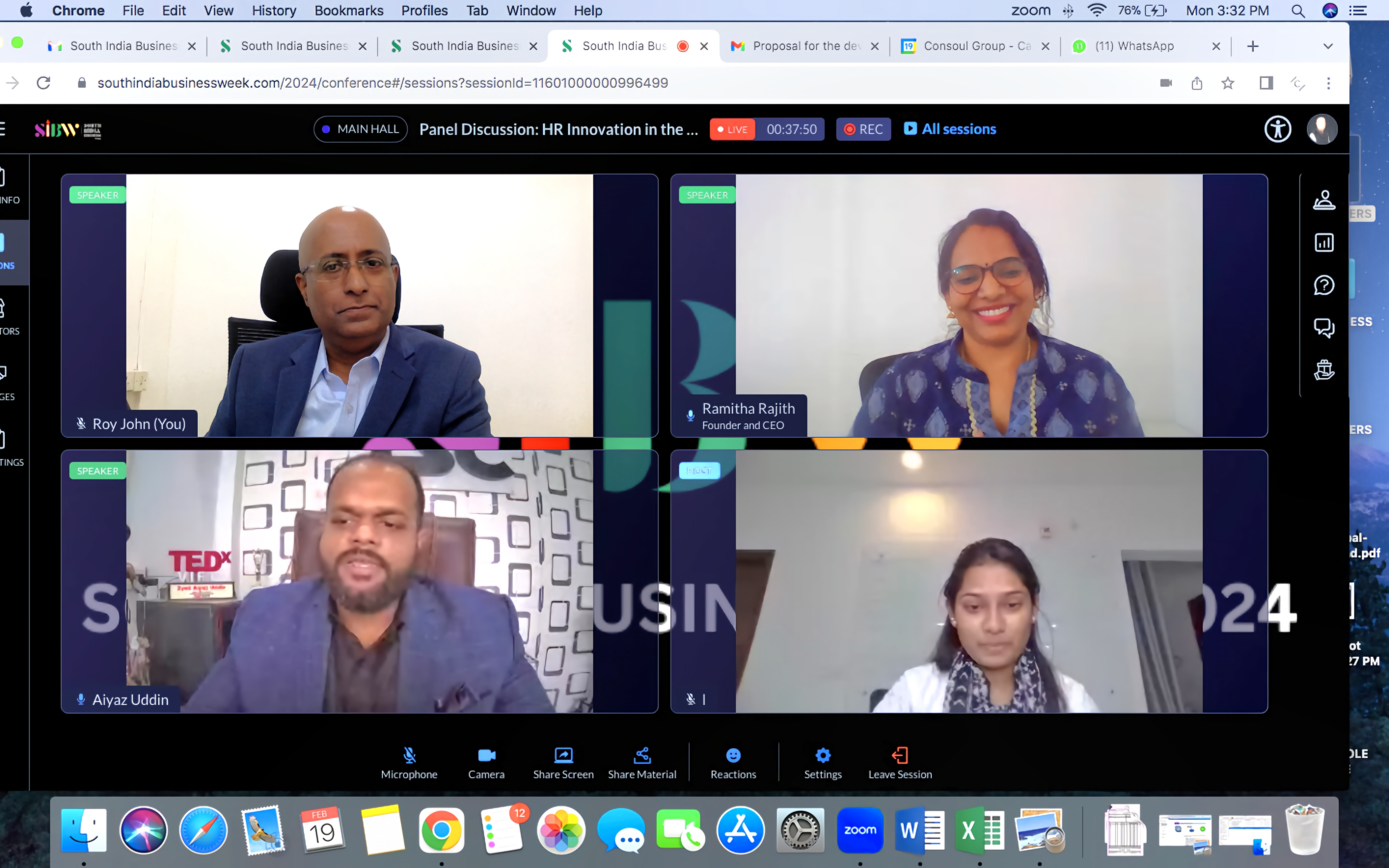 South India Business Week virtual panel on HR innovation.